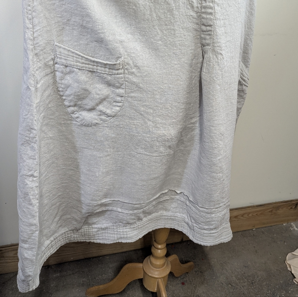 Lungo L'arno Sleeveless Beige Italian Linen Maxi Dress 3X Langenlook - Picture 7 of 10